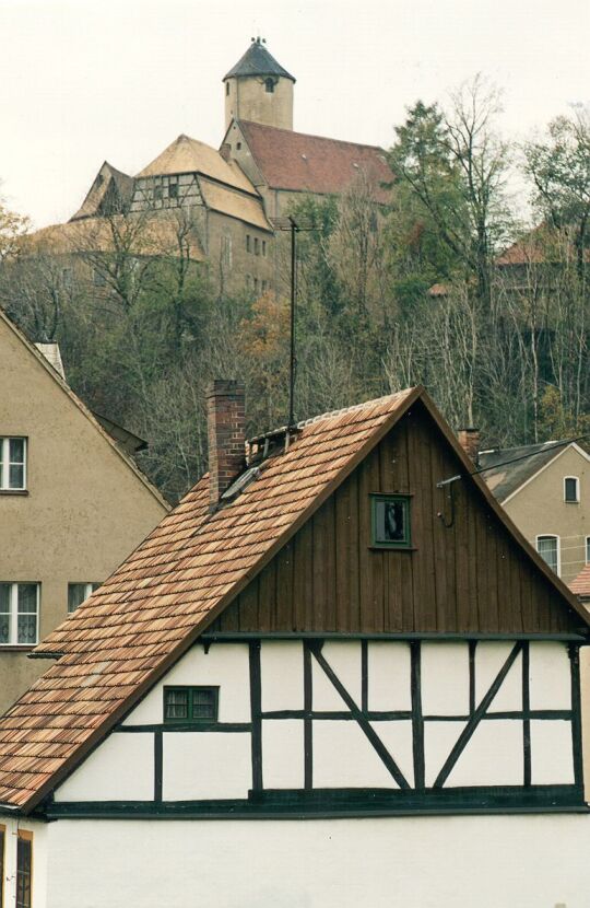 Blick zur Burg in Schönfels