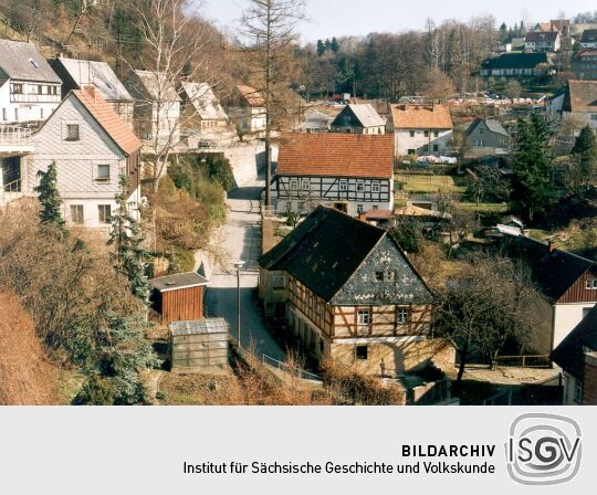 Blick auf den Stadtkern von Hohnstein