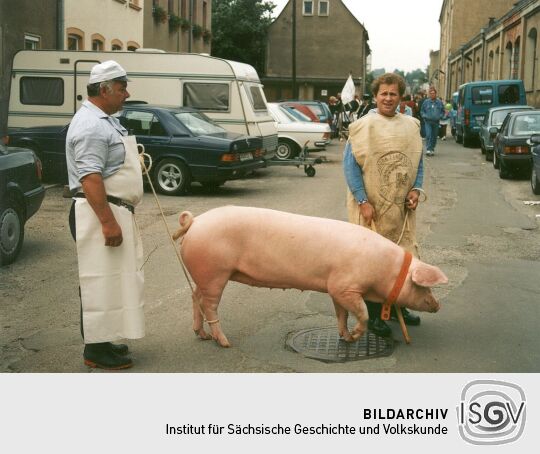 Schlächter beim Festumzug zum Tag der Sachsen in Rochlitz