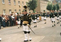 Bild: Schneeberger Bergleute beim Festumzug  in Rochlitz