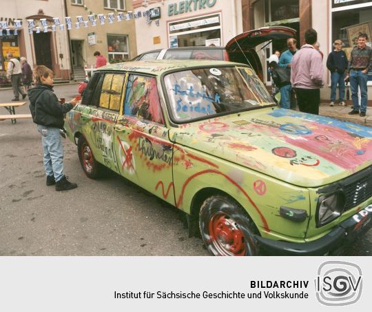 Wartburg zum Bemalen beim Tag der Sachsen in Penig