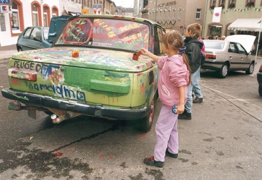 Wartburg zum Bemalen beim Tag der Sachsen in Penig