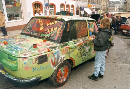 Wartburg zum Bemalen beim Tag der Sachsen in Penig