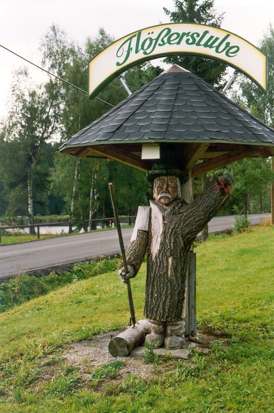 Wegweiser zur Gaststätte "Flößerstube"