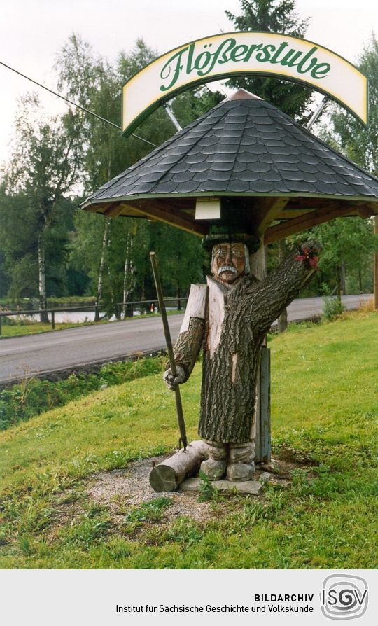 Wegweiser zur Gaststätte "Flößerstube"