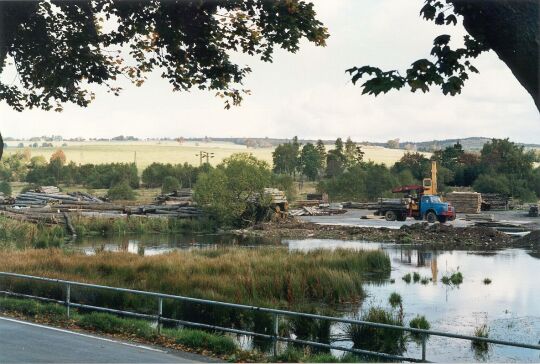 Holzplatz des Sägewerkes in Deutscheinsiedel