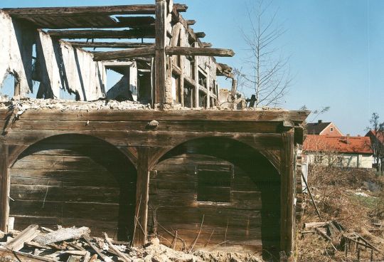 Abriß eines Umgebindehauses in Weißwasser