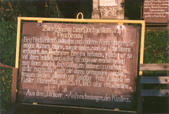 Texttafel im Prachenauer Bauernmuseum