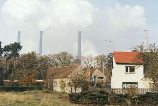 Wohnhäuser beim Boxberger Kraftwerk