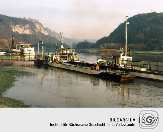 Fähre über die Elbe in Wehlen