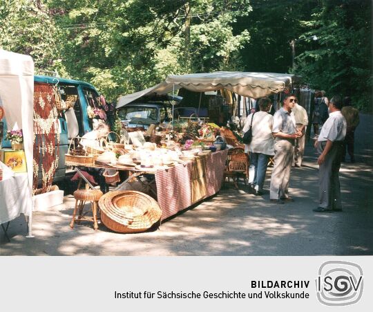 Korbwarenstand zum Burgfest auf Schloß Kuckuckstein