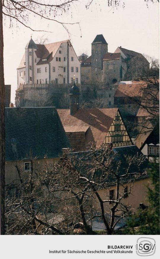 Blick zur Burg in Hohnstein