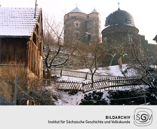 Blick zur Burg in Stolpen