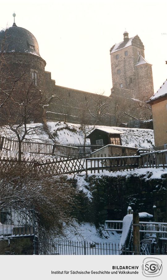 Blick zur Burg in Stolpen