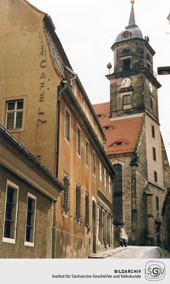 Goethestraße mit Blick zur evangelischen Kirche in Königstein