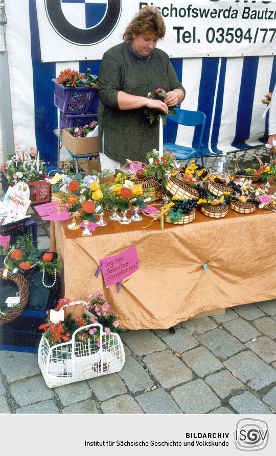 Verkaufsstand zum Blumenfest in Sebnitz