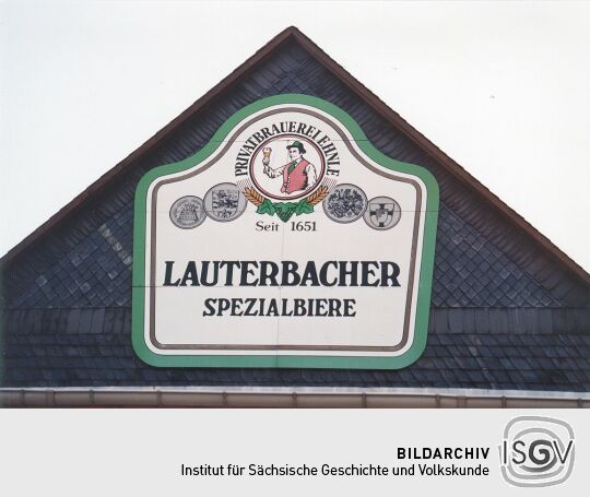 Reklame "Lauterbacher Spezialbiere" in Lauterbach