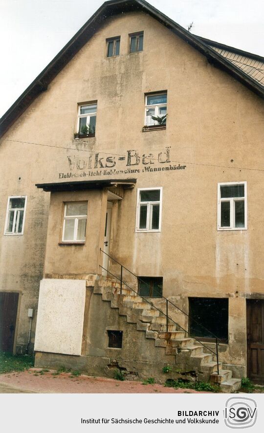 Treppenaufgang zu den Wannenbädern in Langburkersdorf