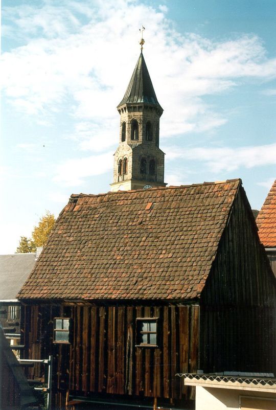 Blick zur Saupsdorfer Kirche