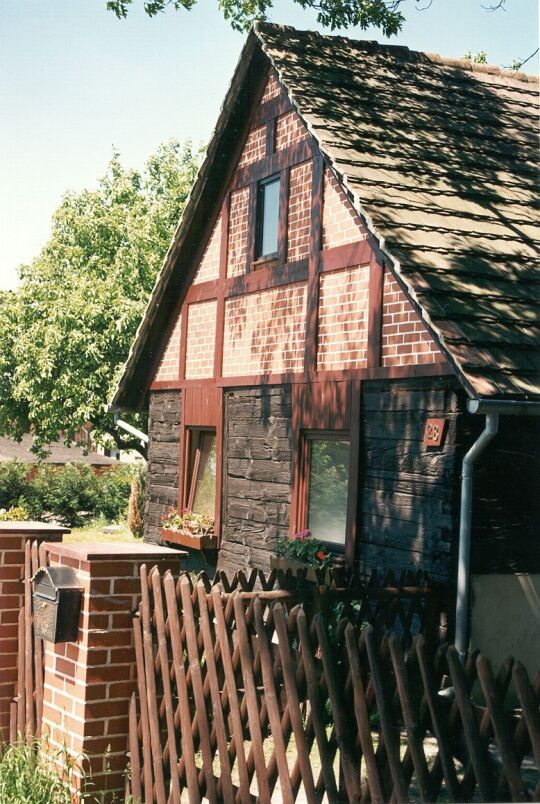 Schrotholzhaus in der Dorfstrasse 28 Gablenz