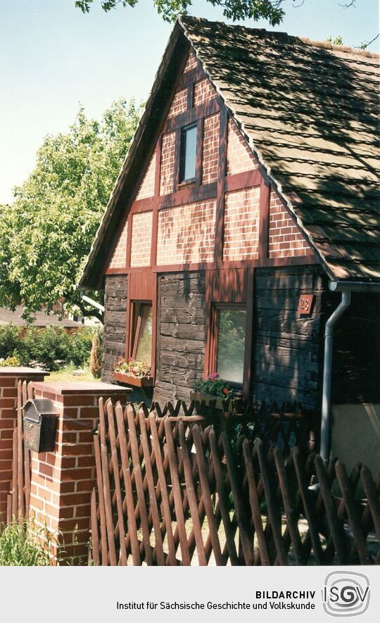 Schrotholzhaus in der Dorfstrasse 28 Gablenz