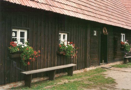 Schrotholzhaus im Freilandmuseum Rietschen