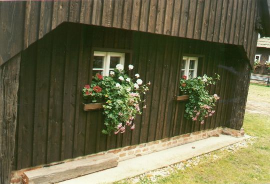 Schrotholzhaus im Freilandmuseum in Rietschen