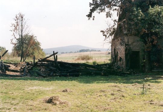 Abgebrannte Fachwerkscheune in Nieder Seifersdorf