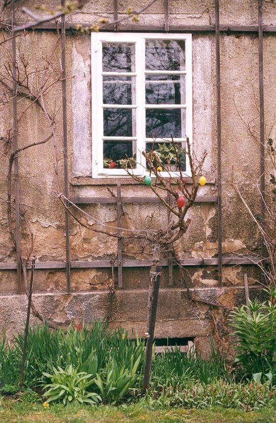 Altes Fenster in einem Wohnhaus in Georgewitz-Bellwitz