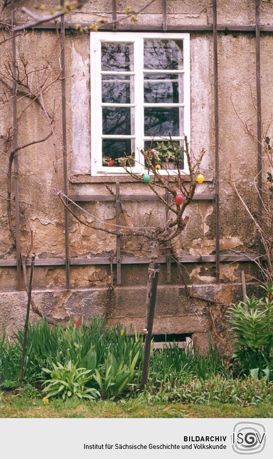 Altes Fenster in einem Wohnhaus in Georgewitz-Bellwitz