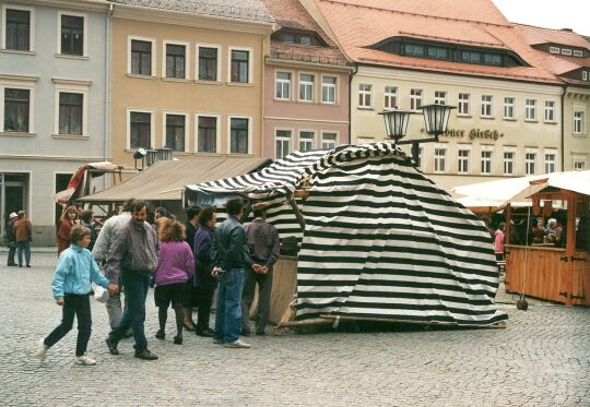 Marktstand zum Winzerfest in Kamenz