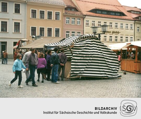 Marktstand zum Winzerfest in Kamenz