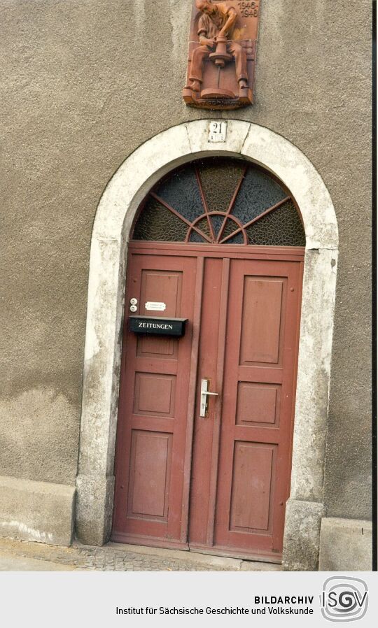 Eingangstür der Töpferei Frommhold in Königsbrück