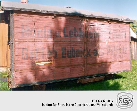 Alter Verkaufswagen der Pfefferküchlerei Bubnick in Pulsnitz