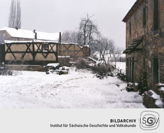 Abriß einer Fachwerkscheune in Rosenthal