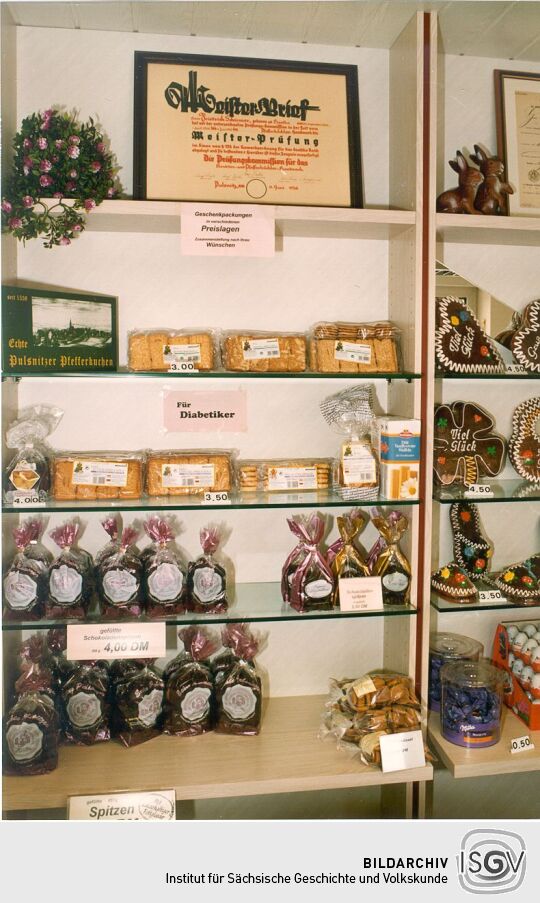 Im Ladengeschäft der Pfefferküchlerei Handrick in Pulsnitz