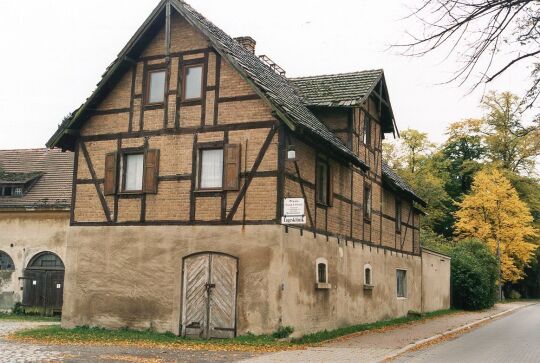 Fachwerkziegelscheune des ehemaligen Rittergutes in Weißkollm