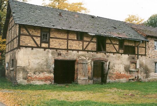Fachwerkziegelscheune des ehemaligen Rittergutes in Weißkollm