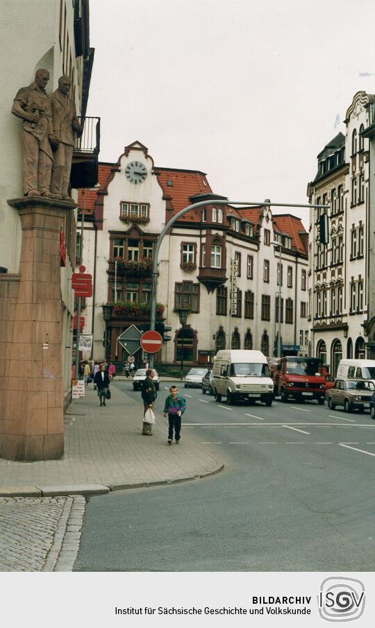 Blick in die Gothestraße in Aue