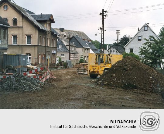 Abwasserbauarbeiten auf dem Färberweg in Zwönitz