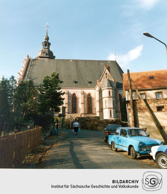 Blick zur Kirche in Penig