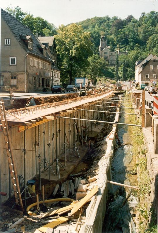 Straßenbauarbeiten in Tharandt