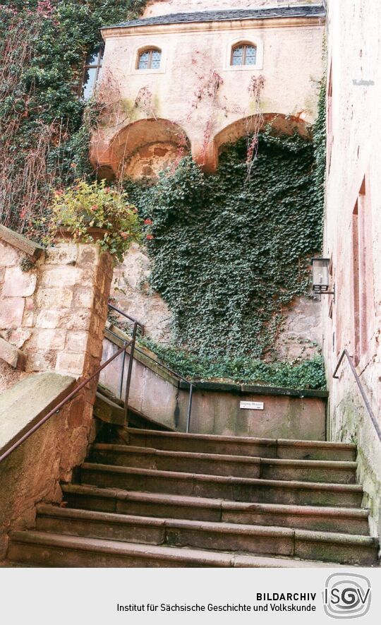 Aufgang zum Museum in der Burg Kriebstein