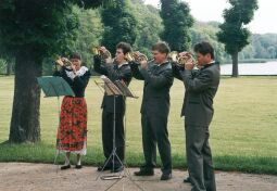 Bild: Jagdhornbläser zur 700-Jahr-Feier in Moritzburg