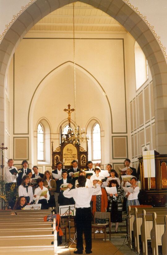 Chorprobe in der Kirche von Ottendorf-Okrilla