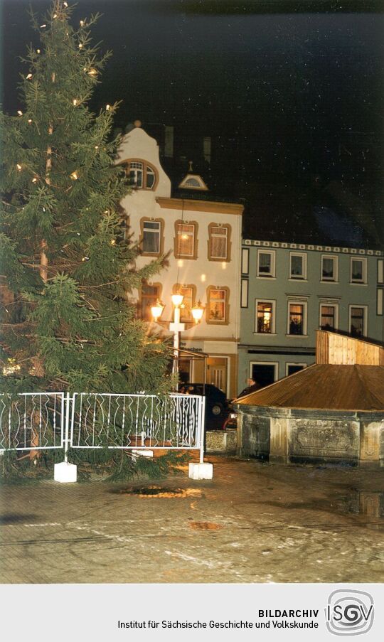 Lichterbaum auf dem Marktplatz in Radeburg
