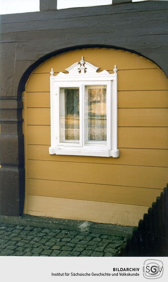 Fenster eines Umgebindehauses in Ebersbach