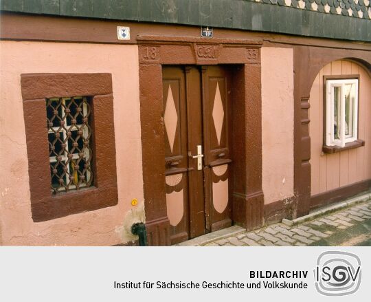 Tür eines Umgebindhauses in Ebersbach
