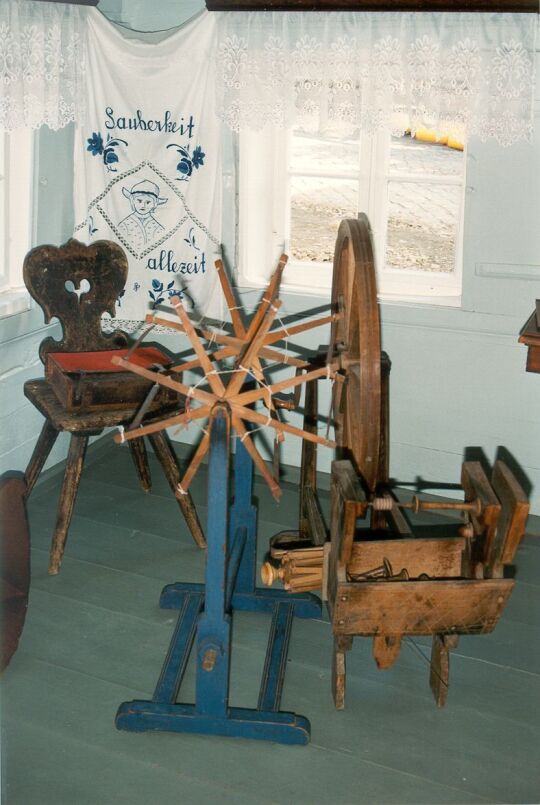 Spinnrad in der Heimatstube in Obercunnersdorf