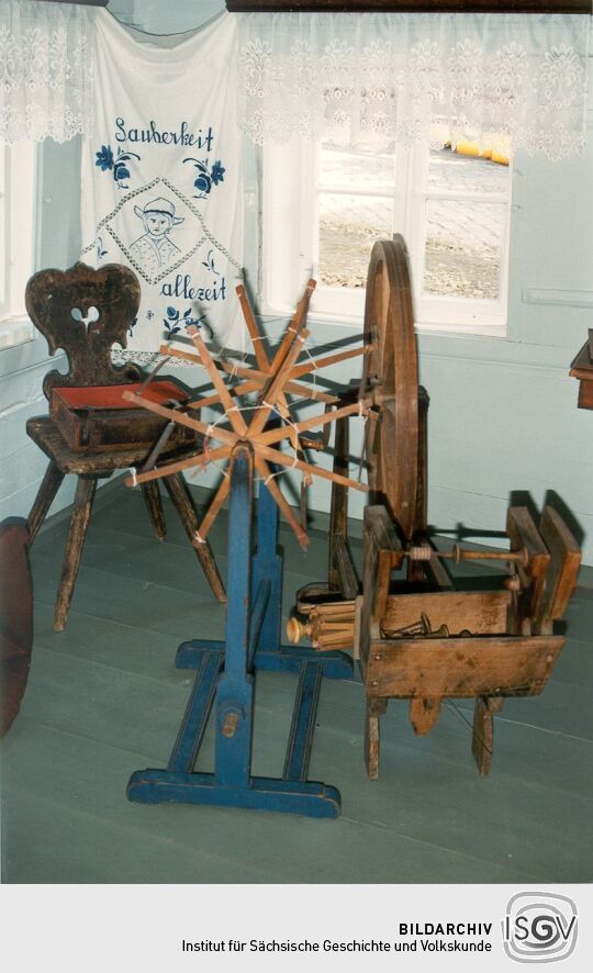 Spinnrad in der Heimatstube in Obercunnersdorf